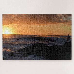 Hawaii Sunset Surf Fishing - 20x30 - 1014 pcs. Jigsaw Puzzle