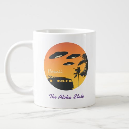 Hawaii Sunset Surf UFO Giant Coffee Mug