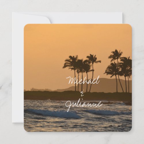 Hawaii Sunset Wedding Invitation