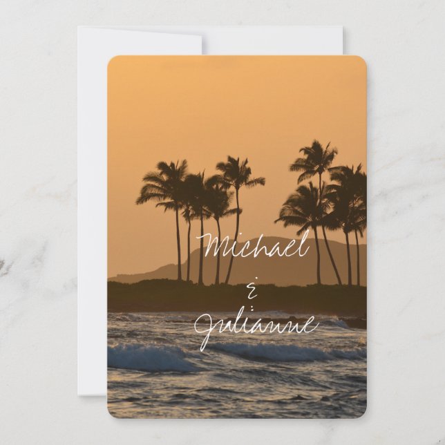 Hawaii Sunset Wedding Invitation (Front)