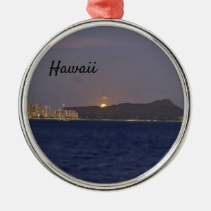 Hawaii Supermoon Sunset Cruise Moon Rising Metal Ornament