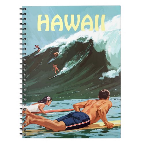 Hawaii Surfers Waiting for a Big Wave  Notebook