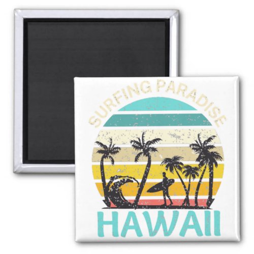 Hawaii surfing paradise magnet