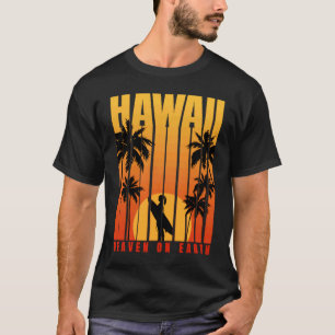Hawaii Surfing Summer Beach Vintage Sunset T-Shirt