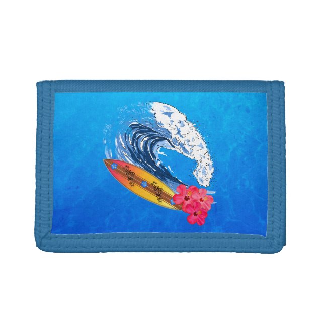 Hawaii Surfing Trifold Wallet (Front)