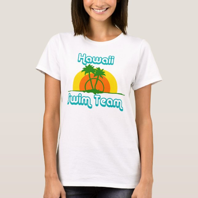 Hawaii Swim Team Retro Vintage T-Shirt (Front)