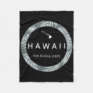 Hawaii The Aloha State - Aloha Hawaiian Palm Tree  Fleece Blanket
