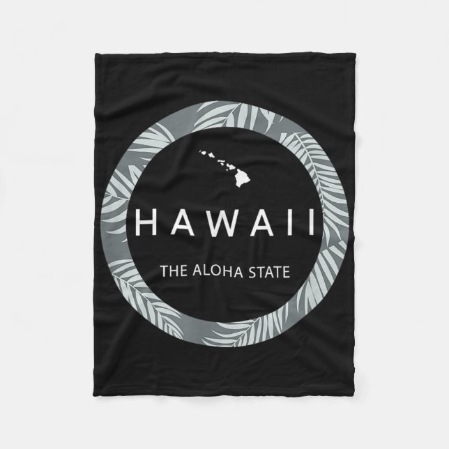 Hawaii The Aloha State - Aloha Hawaiian Palm Tree  Fleece Blanket (Front)