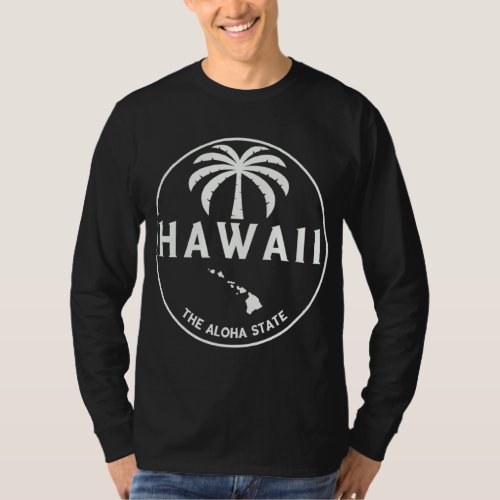 Hawaii The Aloha State  Aloha Hawaiian Palm Tree   T_Shirt