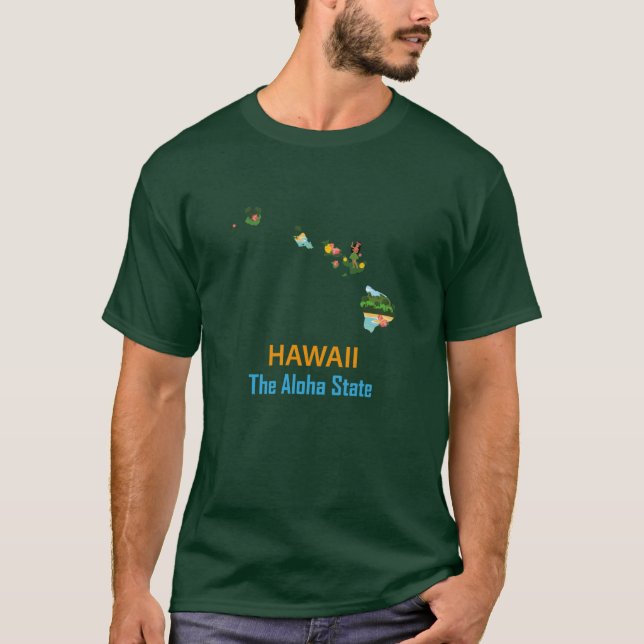 Hawaii The Aloha State Bumper Sticker Oversized T-Shirt (Front)