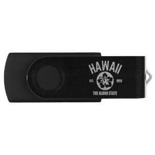 Hawaii The Aloha State Vintage State Graphic Flash Drive
