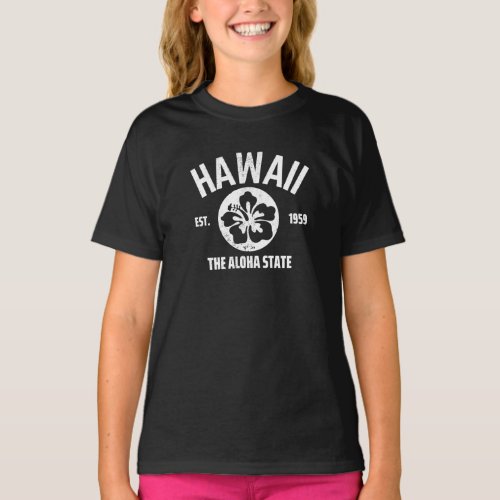 Hawaii The Aloha State Vintage State Graphic  T_Shirt