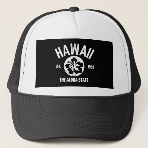 Hawaii The Aloha State Vintage State Graphic Trucker Hat