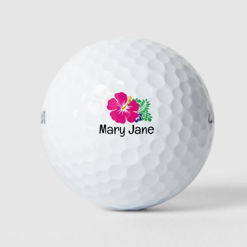 Hawaii theme  with Hibiscus flower for golfer Golf Balls