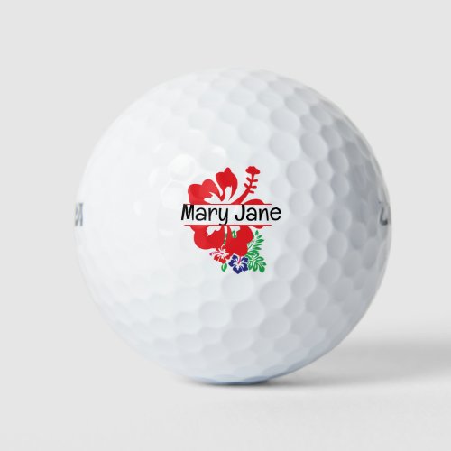 Hawaii theme  with Hibiscus flower  Golf Balls