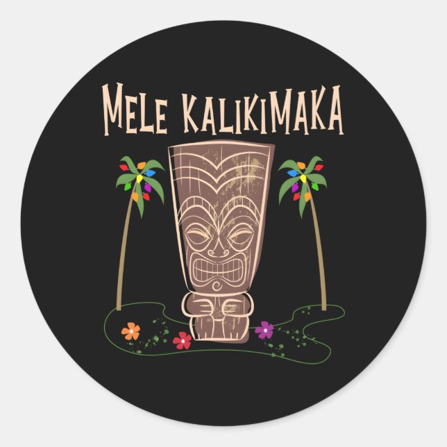 Hawaii Tiki Classic Round Sticker (Front)