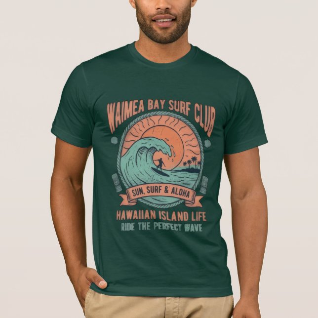Hawaii Tiki Surf Vintage Tee  (Front)