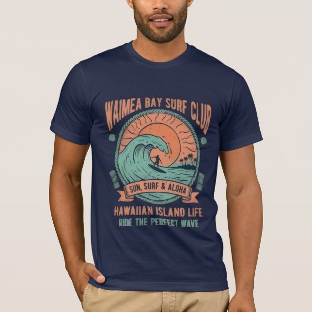 Hawaii Tiki Surf Vintage Tee  (Front)