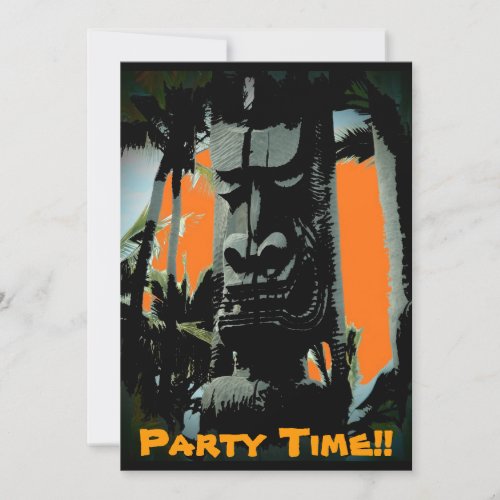 Hawaii tiki theme customizable invitations