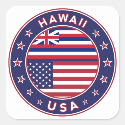 Hawaii to sticker Hawaii USA Square Sticker