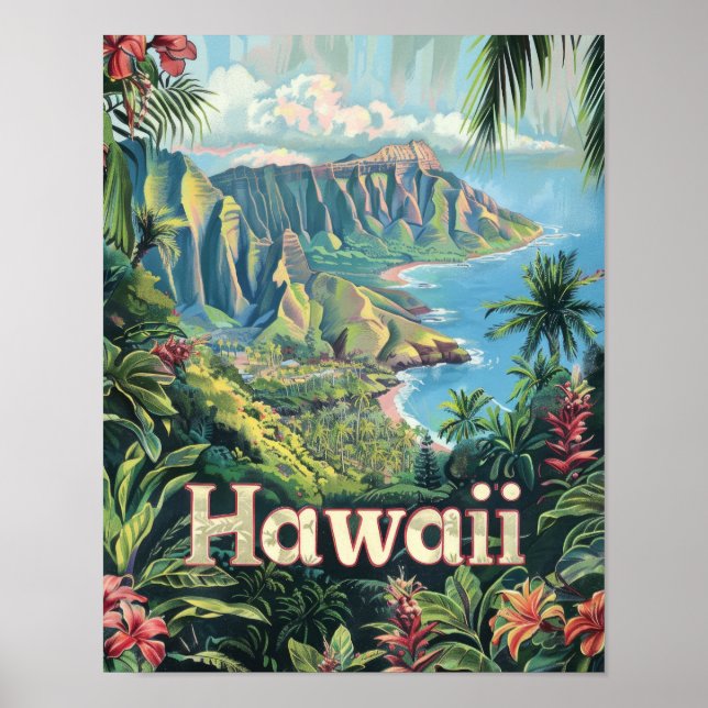 Hawaii Trave Poster Art Print Poster (Front)