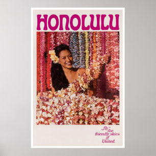 Hawaii Travel Art Honolulu Poster Print Sports