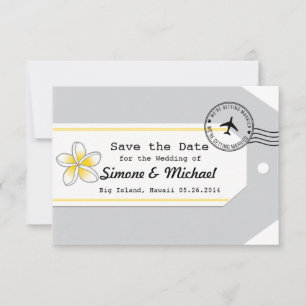 Hawaii travel theme Luggage Tag Save the Date