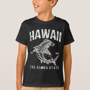 Hawaii Tribal Shark Aloha lynesian Hawaiian Beach T-Shirt