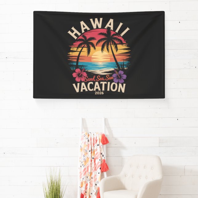 Hawaii Trip 2026 Summer Vacation Beach Banner (Insitu)