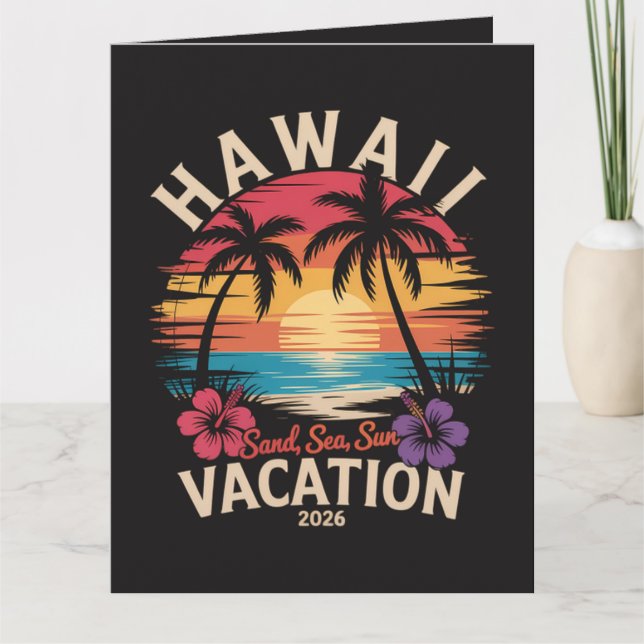 Hawaii Trip 2026 Summer Vacation Beach Card (Front)