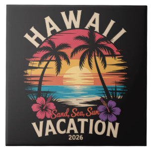Hawaii Trip 2026 Summer Vacation Beach Ceramic Tile