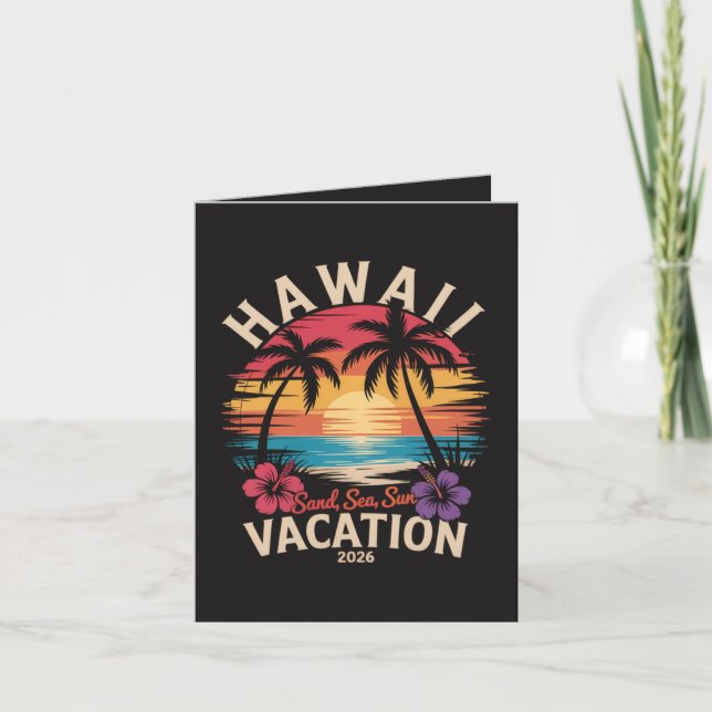 Hawaii Trip 2026 Summer Vacation Beach Holiday Card (Front)