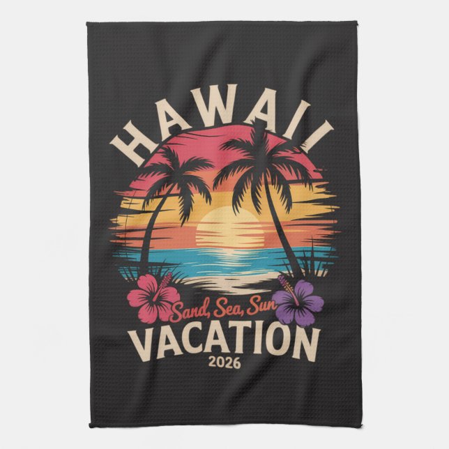 Hawaii Trip 2026 Summer Vacation Beach Kitchen Towel (Vertical)
