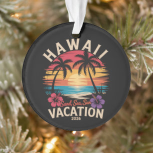Hawaii Trip 2026 Summer Vacation Beach Ornament