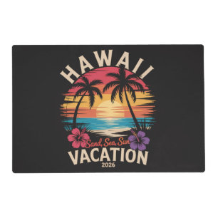 Hawaii Trip 2026 Summer Vacation Beach Placemat