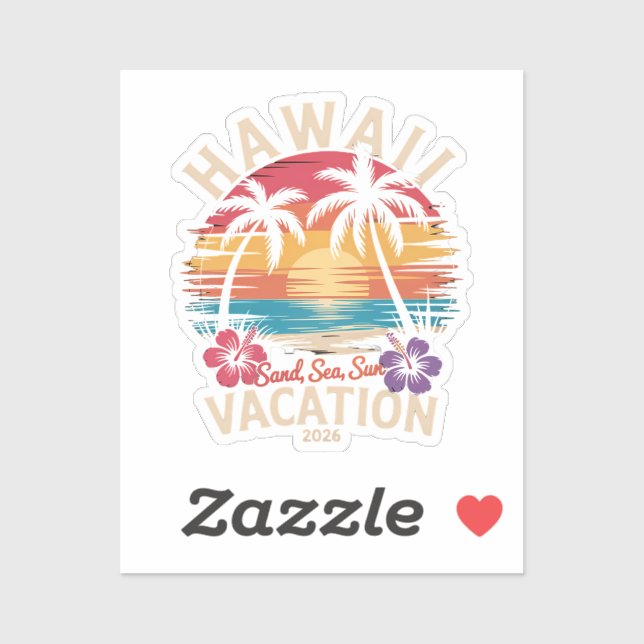 Hawaii Trip 2026 Summer Vacation Beach Sticker (Sheet)