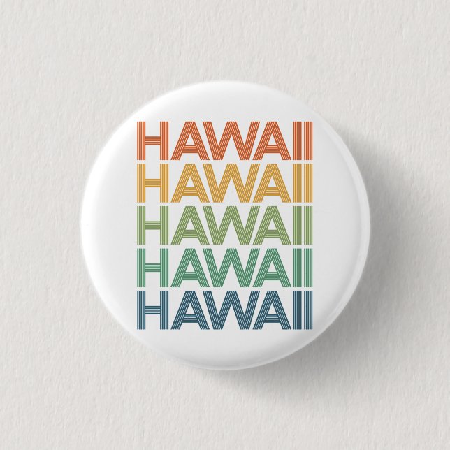 Hawaii Trip Tropical Aloha Hawaii Vacation, Beach Button (Front)