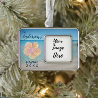 Hawaii Trip Year Beach Landscape Photo Ornament