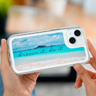 Hawaii Tropical Beach Photo Dream It Do It Script iPhone 15 Case