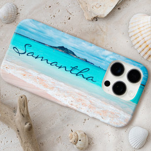 Hawaii tropical beach photo monogram name simple iPhone 16 pro case