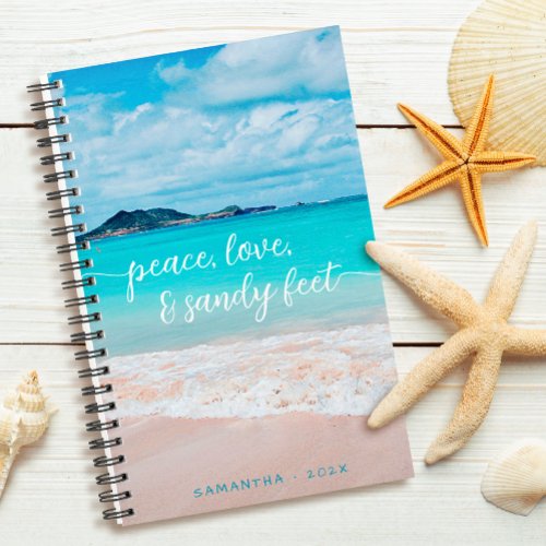 Hawaii Tropical Beach Photo Peace Love Sandy Feet Planner