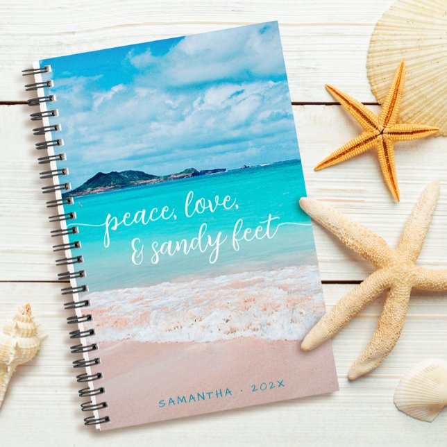 Hawaii Tropical Beach Photo Peace Love Sandy Feet Planner (Creator Uploaded)