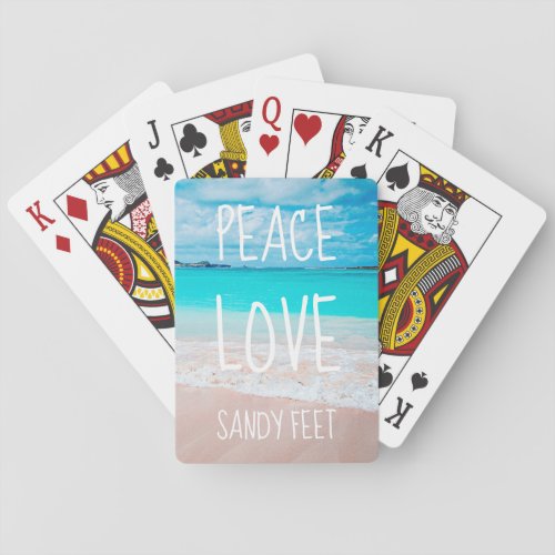 Hawaii Tropical Beach Photo Peace Love Sandy Feet Poker Cards