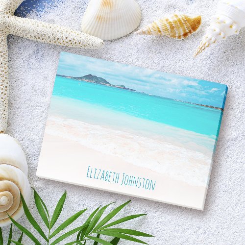 Hawaii tropical beach turquoise ocean photo custom post_it notes