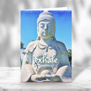 Hawaii Tropical Buddha Exhale Script Peaceful Card