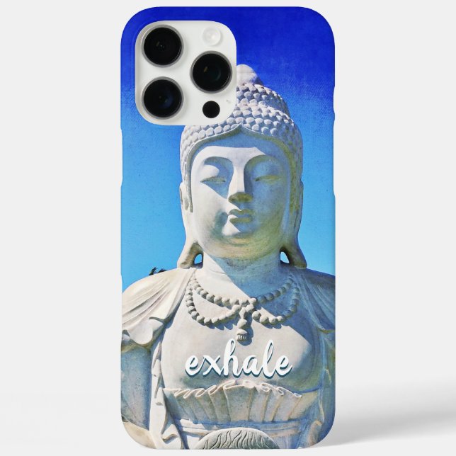 Hawaii Tropical Buddha Photo Exhale Quote Bold Case-Mate iPhone Case (Back)