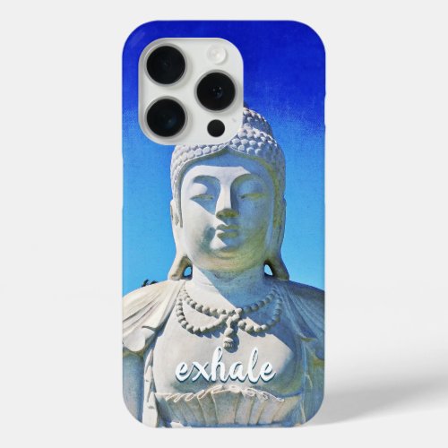 Hawaii Tropical Buddha Photo Exhale Script Stylish iPhone 15 Pro Case