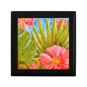 Hawaii tropical design jewelry box