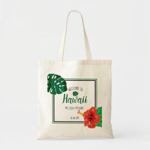 Hawaii Tropical Destination Wedding Welcome Tote Bag