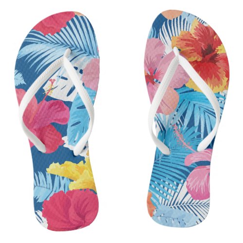 Hawaii Tropical Foliage Flip Flops